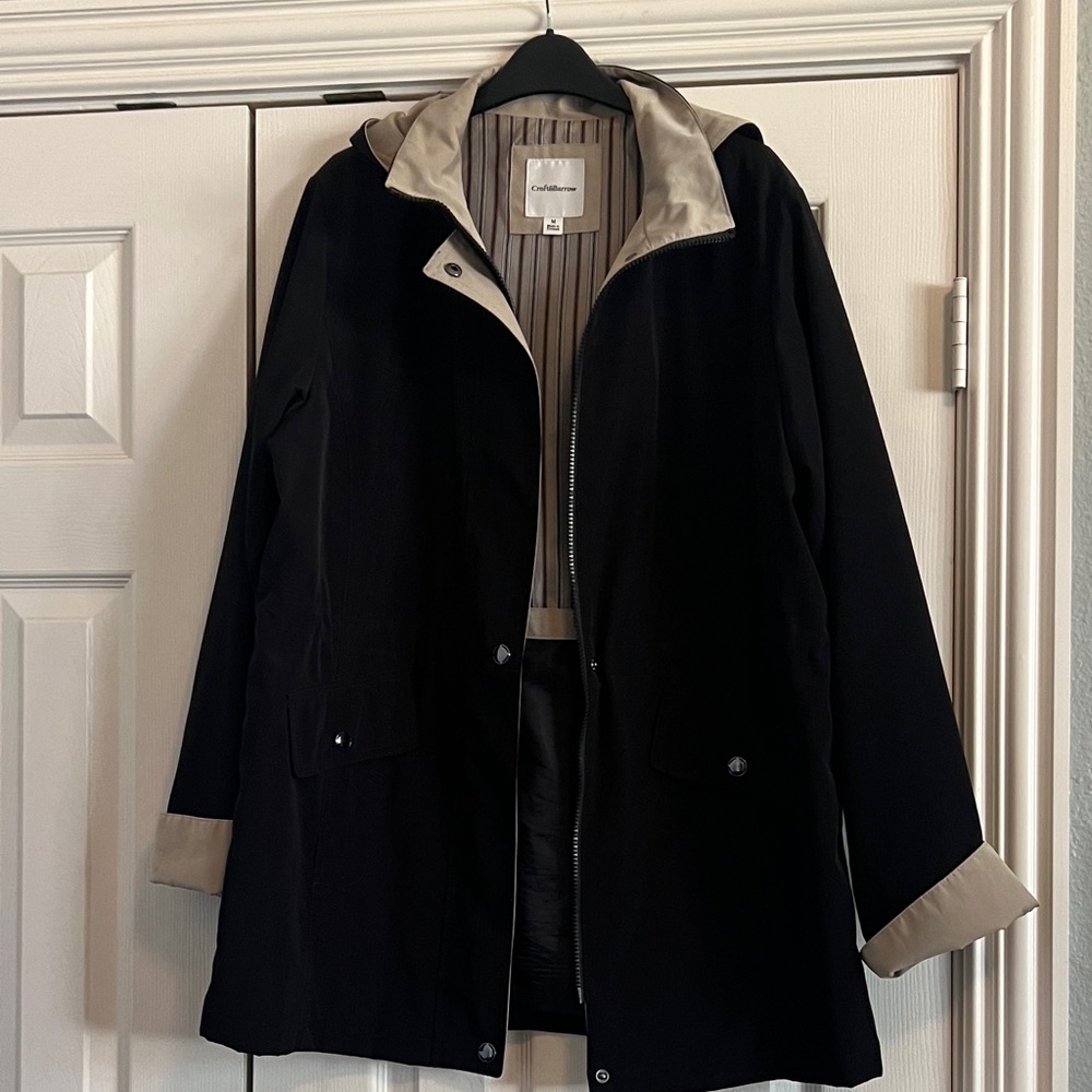 Croft & Barrow Black and Tan Trench Coat